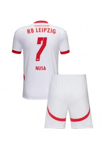 RB Leipzig Antonio Nusa #7 Babyklær Hjemme Fotballdrakt til barn 2024-25 Korte ermer (+ Korte bukser)